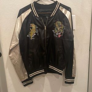 Red Fox black and ivory tiger dragon jacket